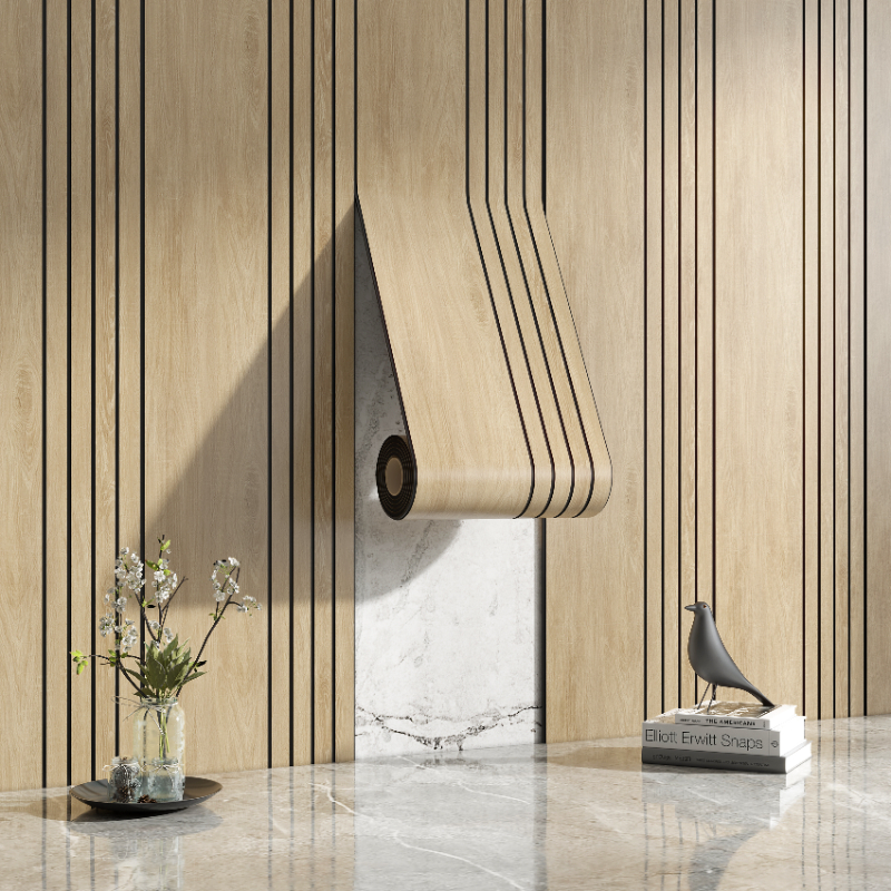 Pvc Panel Background - Thickened 3D Stereo Grille Wood Veneer