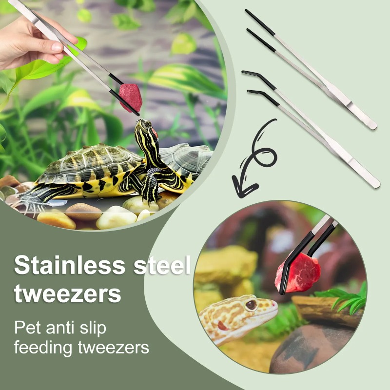 2pcs Bent Tip Tweezers For Cra – обзор и цена Feeding Tong Stainless