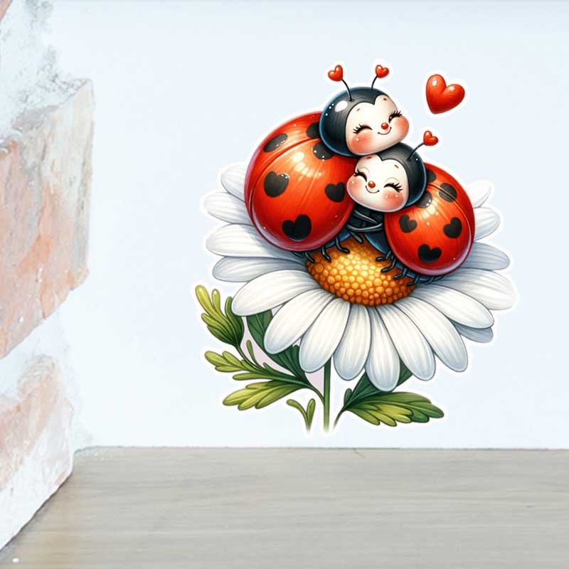 Cute Ladybug Wall Stickers Liv – обзор и цена Pvc Panel Background
