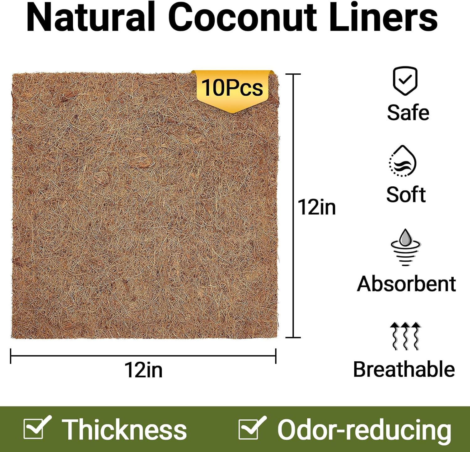 10 Pcs Reptile Carpet, 12x12 i – обзор и цена Substrate Coconut Fiber