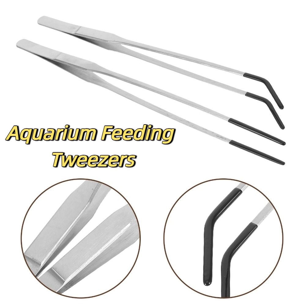2Pcs Stainless Steel Aquarium  – обзор и цена Feeding Tong Stainless