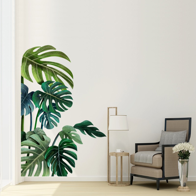 Large Nordic Green Leaf Wall S – обзор и цена Pvc Panel Background