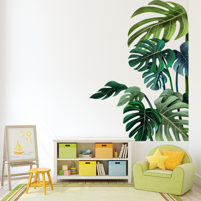 Large Nordic Green Leaf Wall S – обзор и цена Pvc Panel Background