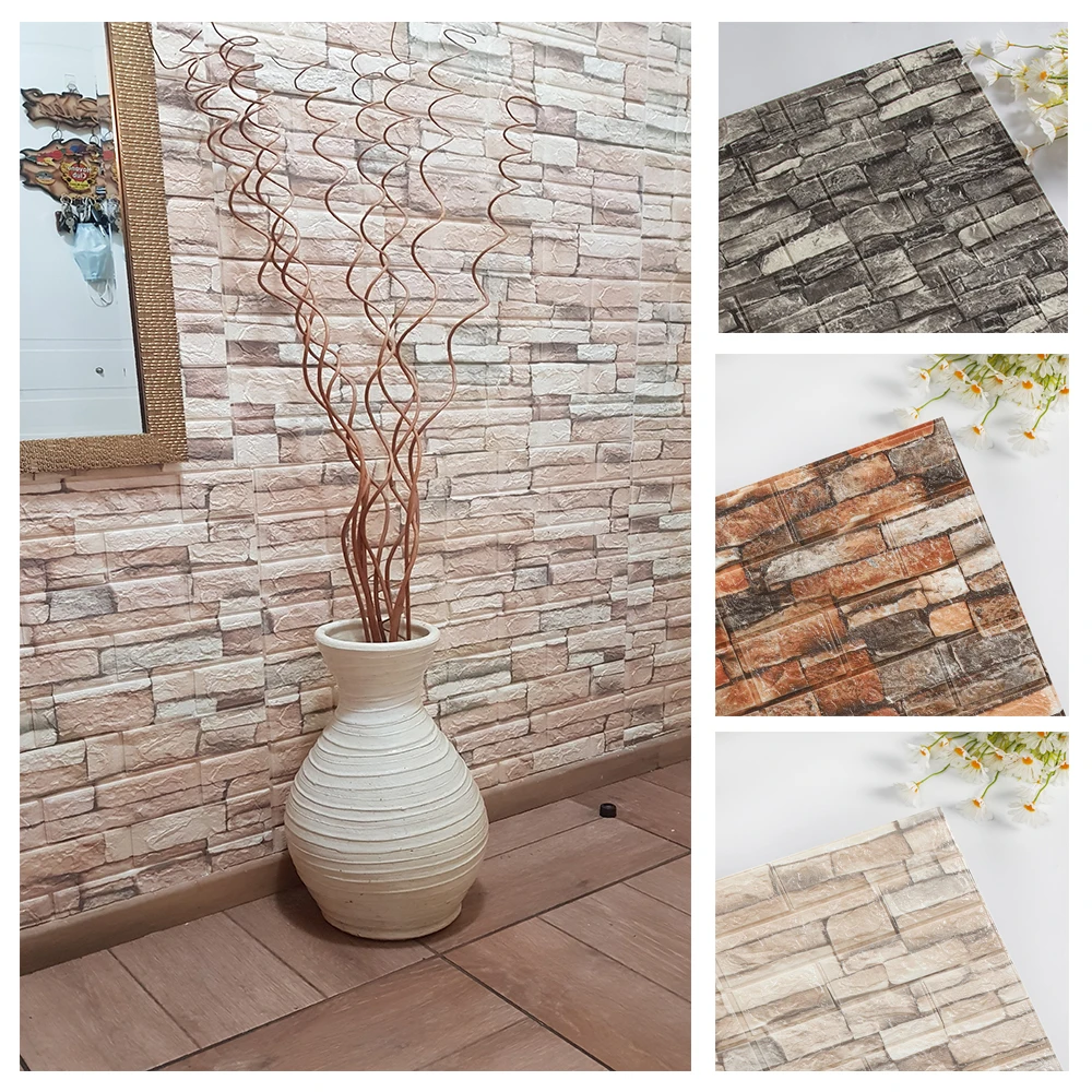 10PCS Self Adhesive 3D Brick W – обзор и цена Pvc Panel Background
