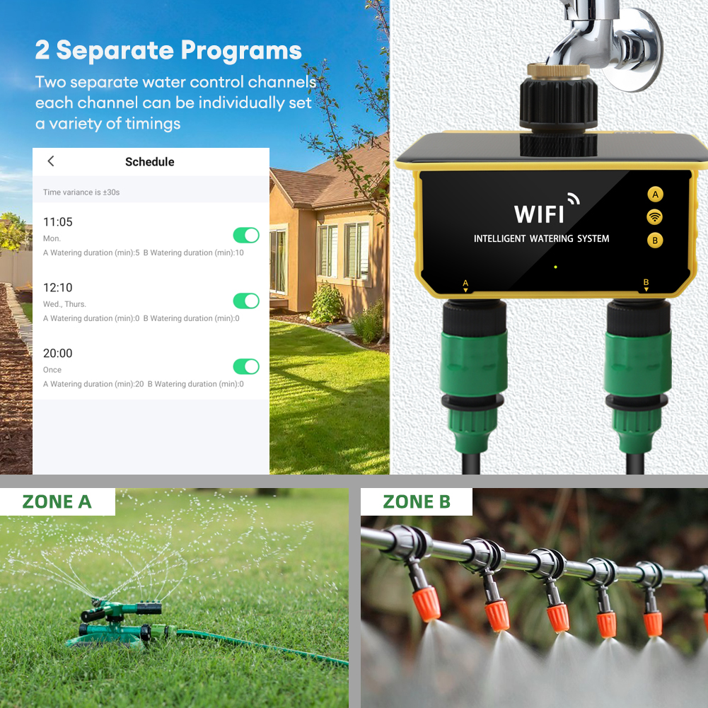 WiFi Solar Timer Dual Water Va – обзор и цена Timer Dual Outlet